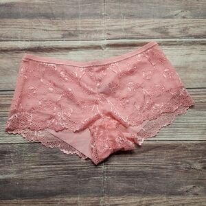 5/$15 Peach Pink Boyshort Lace Underwear Panties